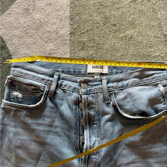 Agolde size 26 high rise ripped jeans 100% cotton - Picture 4 of 7